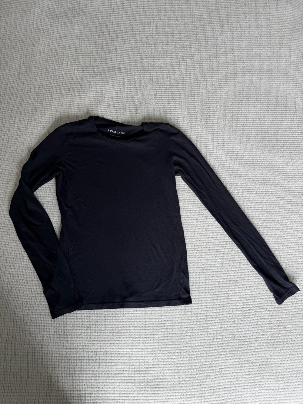 Everlane Men's Black Long-Sleeve Crewneck Shirt